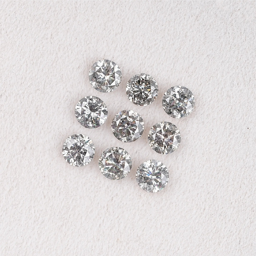 2.70 CT Round Brilliant Cut Salt & Pepper Diamond
