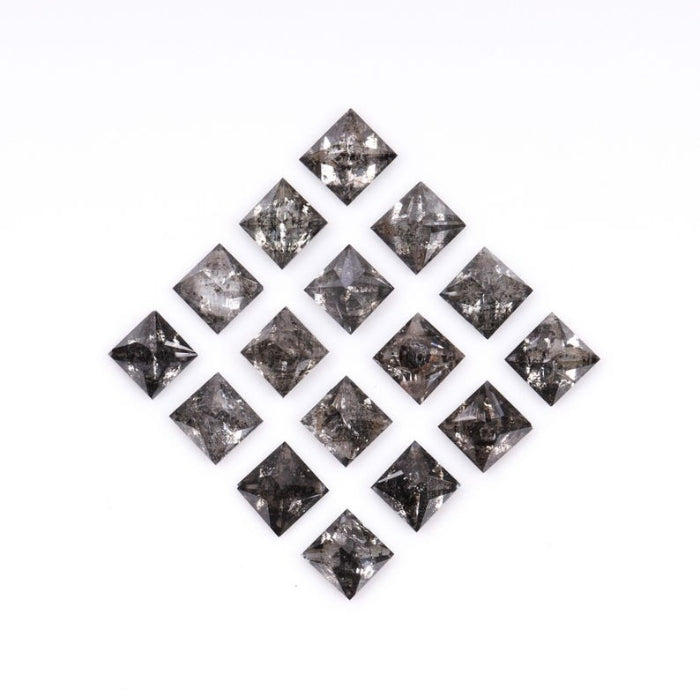 2.75 MM Princess Cut Salt And Pepper Melee Diamond