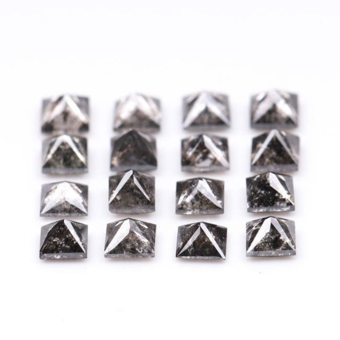 2.75 MM Princess Cut Salt And Pepper Melee Diamond