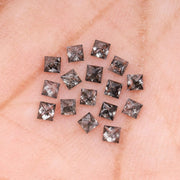 2.75 MM Princess Cut Salt And Pepper Melee Diamond | Minimal Carbon