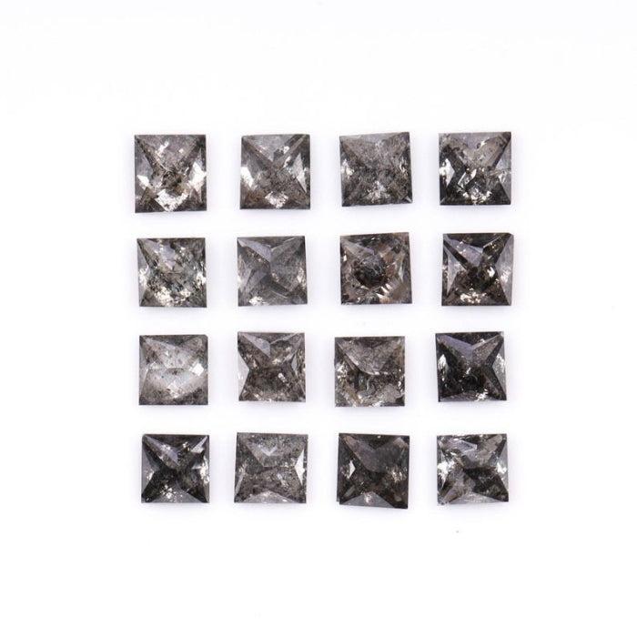 2.75 MM Princess Cut Salt And Pepper Melee Diamond