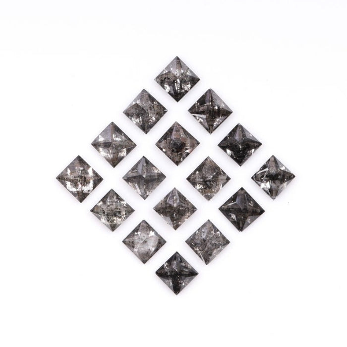 2.75 MM Princess Cut Salt And Pepper Melee Diamond