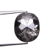 2.78 CT Oval Cut Salt and Pepper Natural Full Cut Diamond
