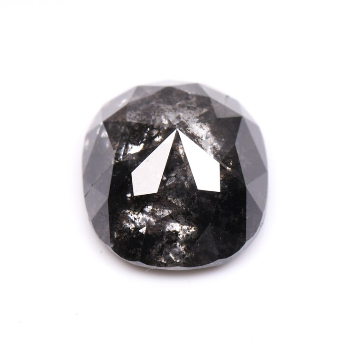 2.78 CT Oval Cut Salt and Pepper Natural Full Cut Diamond