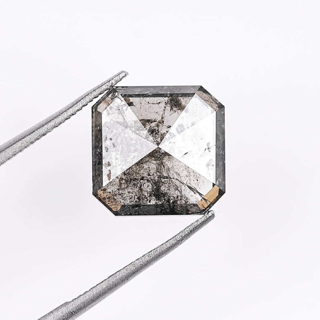 2.78 CT Salt And Pepper Emerald Cut Diamond