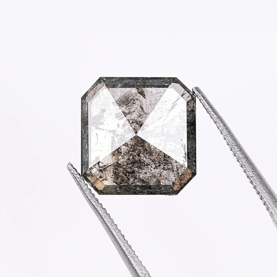 2.78 CT Salt And Pepper Emerald Cut Diamond