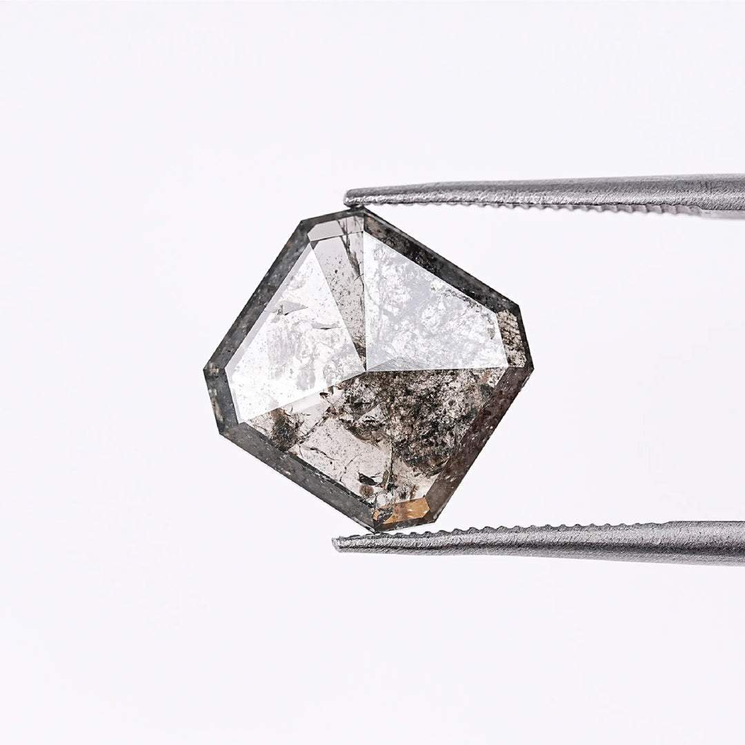2.78 CT Salt And Pepper Emerald Cut Diamond