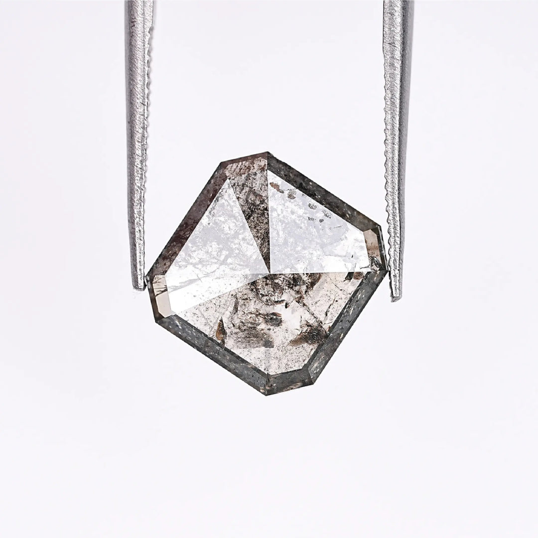 2.78 CT Salt And Pepper Emerald Cut Diamond