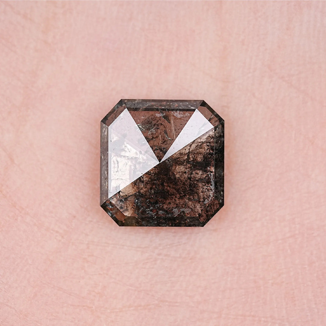 2.78 CT Salt And Pepper Emerald Cut Diamond