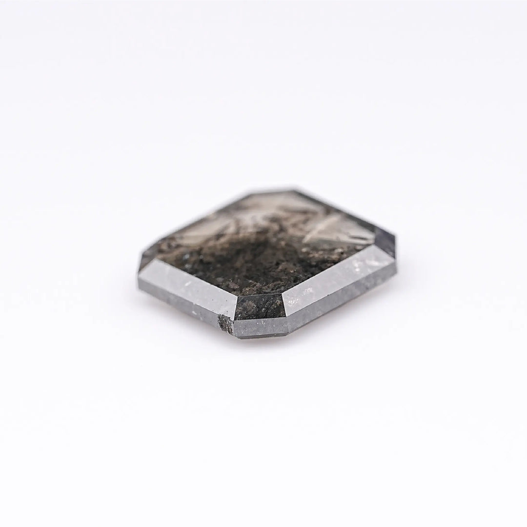 2.78 CT Salt And Pepper Emerald Cut Diamond