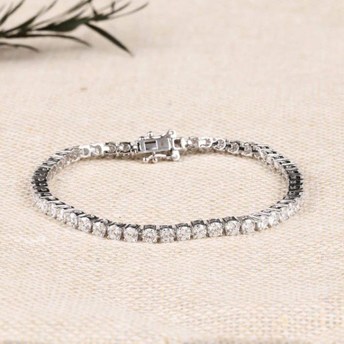 2.80 MM Round Cut Lab Grown Diamond Tennis Bracelet
