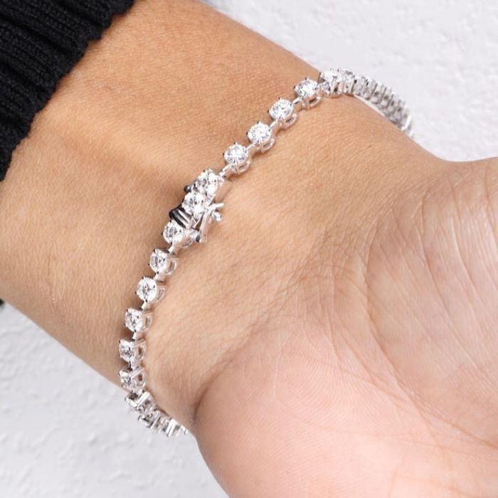 2.80 MM Round Cut Lab Grown Diamond Tennis Bracelet