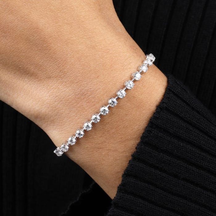 2.80 MM Round Cut Lab Grown Diamond Tennis Bracelet