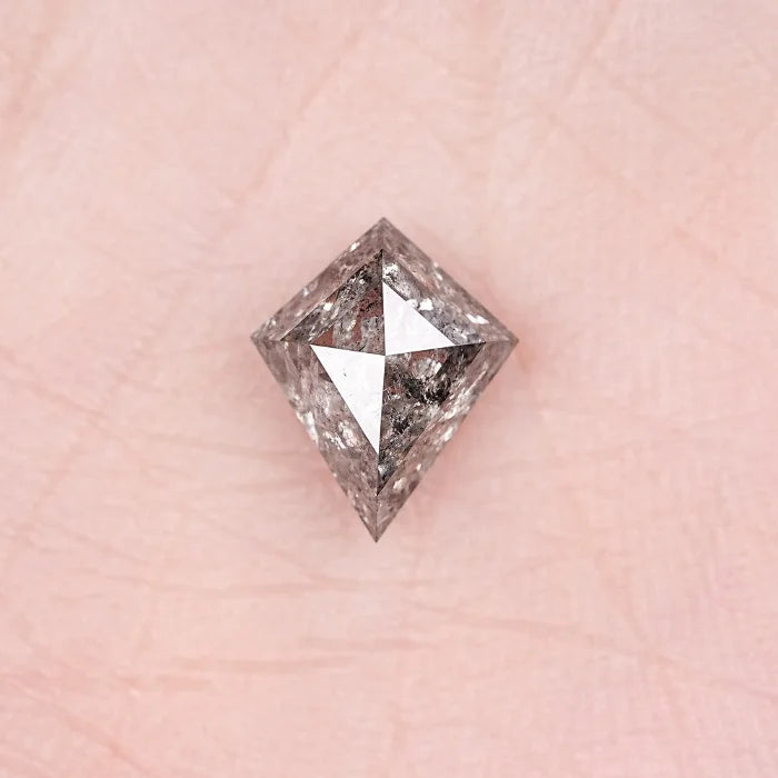 2.89 CT Kite Cut Geometric Shapes Grey Salt & Pepper Diamond