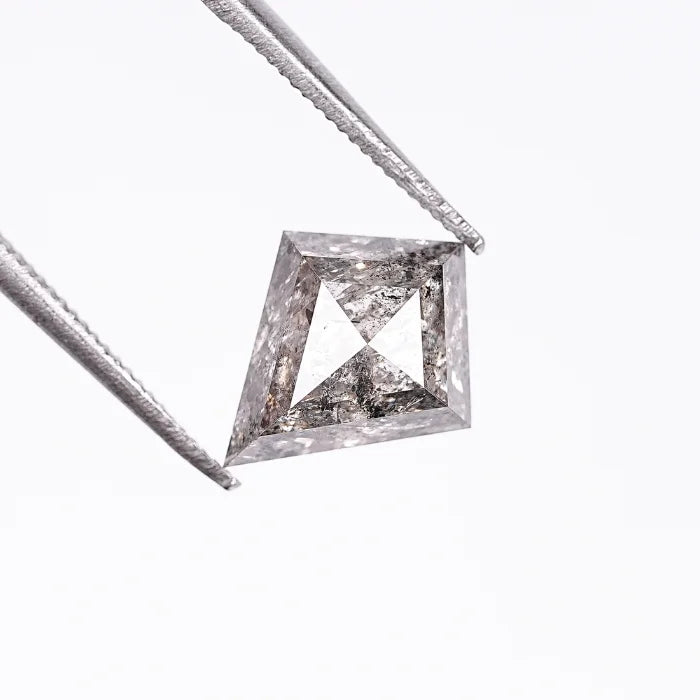 2.89 CT Kite Cut Geometric Shapes Grey Salt & Pepper Diamond