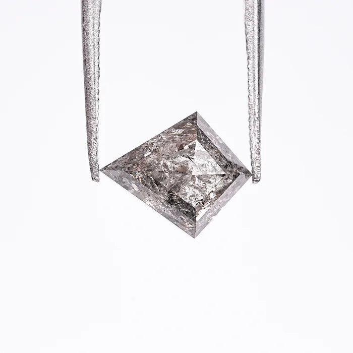 2.89 CT Kite Cut Geometric Shapes Grey Salt & Pepper Diamond