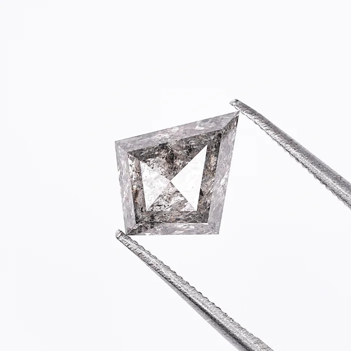 2.89 CT Kite Cut Geometric Shapes Grey Salt & Pepper Diamond