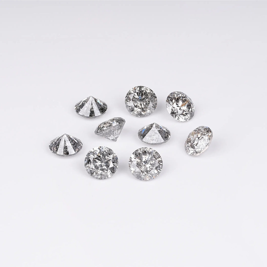 2.90 CT Round Brilliant Cut Salt & Pepper Diamond