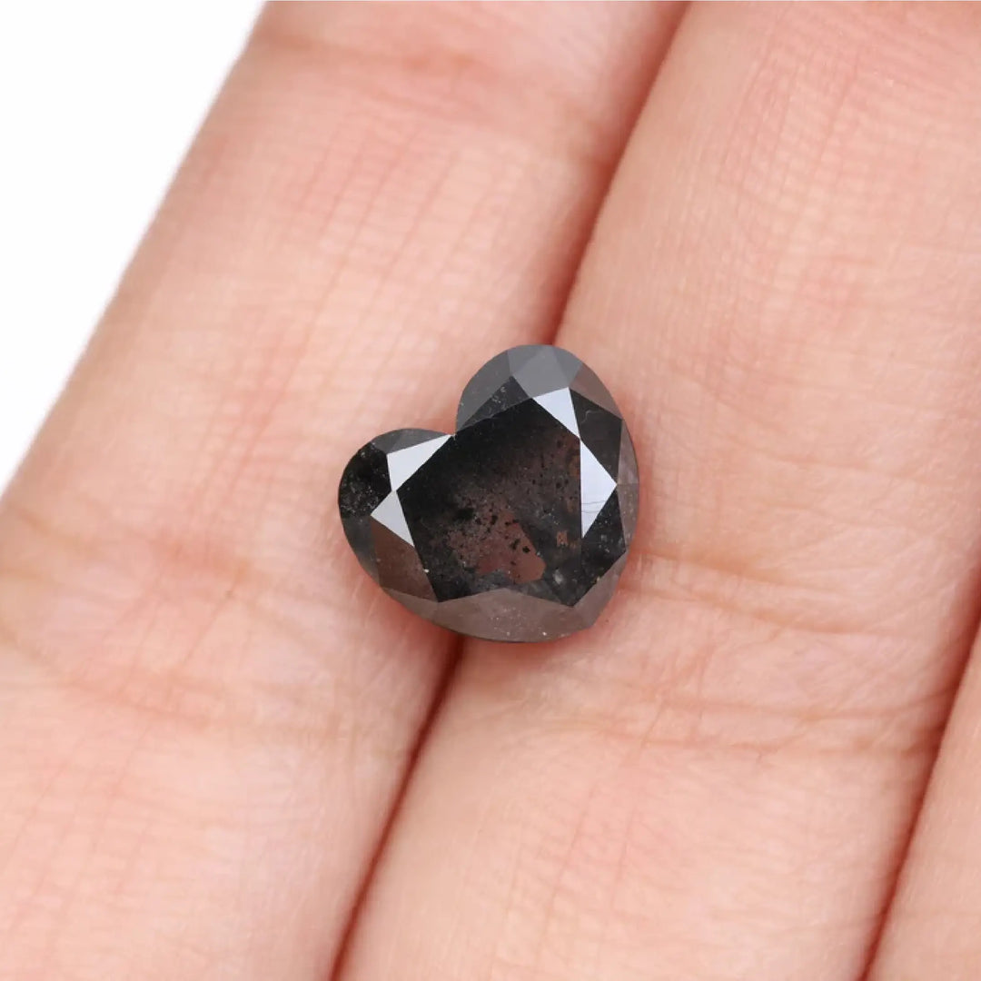 2.91 CT Salt And Pepper Heart Shape Diamond