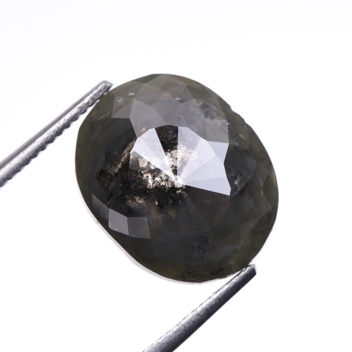 2.93 CT Oval Cut Salt and Pepper Diamond