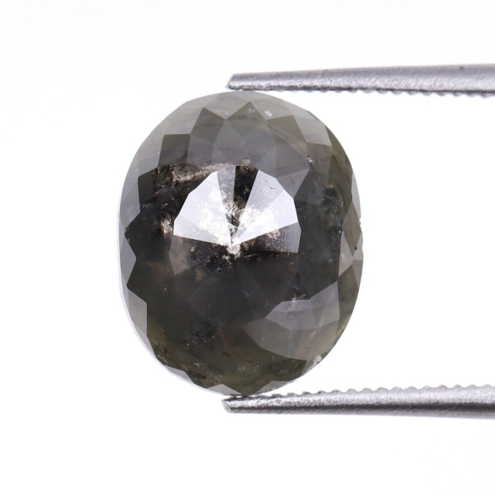 2.93 CT Oval Cut Salt and Pepper Diamond