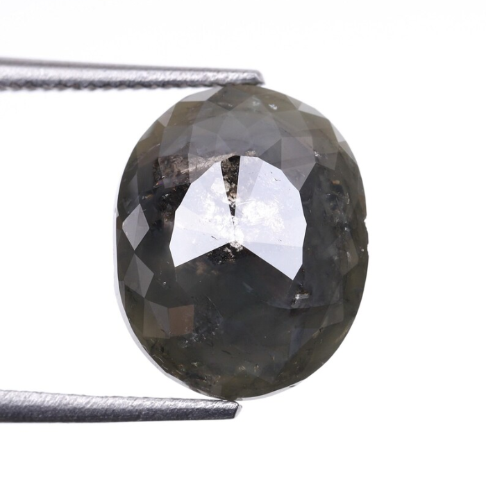 2.93 CT Oval Cut Salt and Pepper Diamond