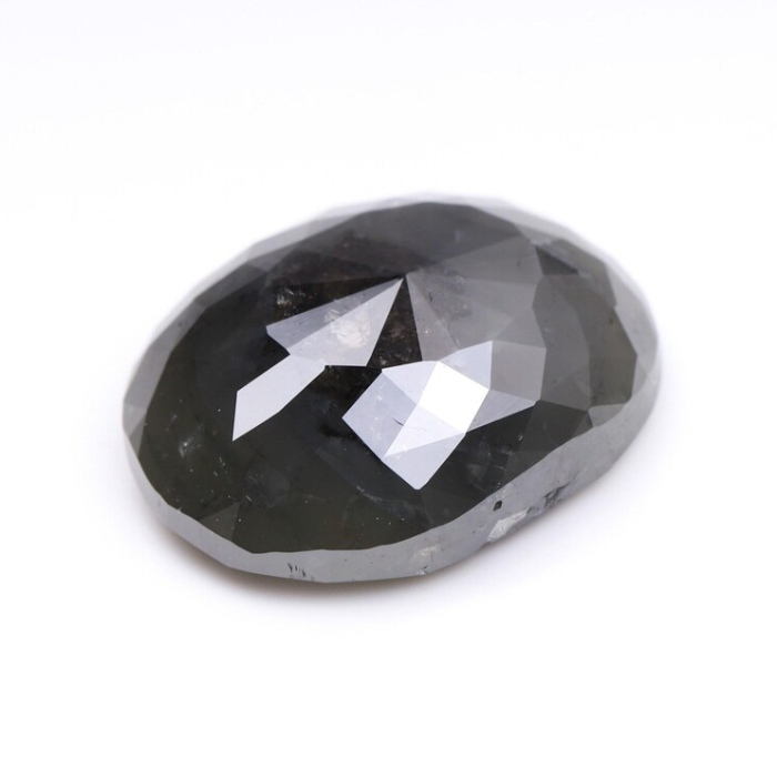 2.93 CT Oval Cut Salt and Pepper Diamond