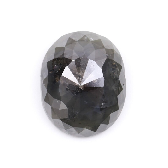 2.93 CT Oval Cut Salt and Pepper Diamond