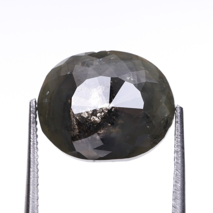 2.93 CT Oval Cut Salt and Pepper Diamond