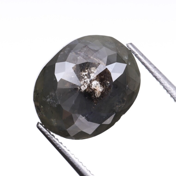2.93 CT Oval Cut Salt and Pepper Diamond