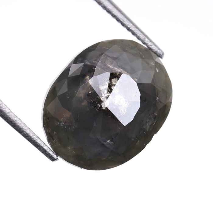 2.93 CT Oval Cut Salt and Pepper Diamond