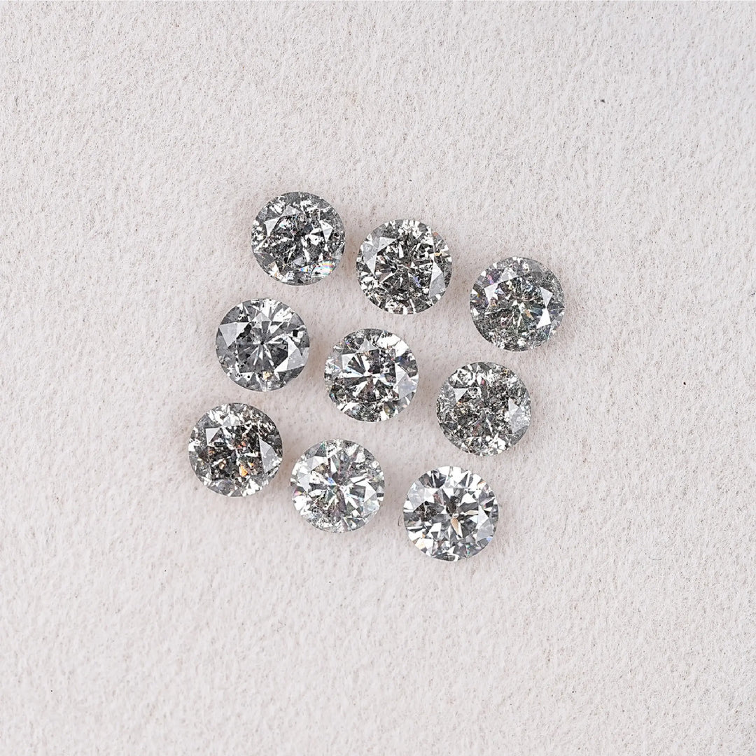 2.97 CT Round Brilliant Cut Salt & Pepper Diamond