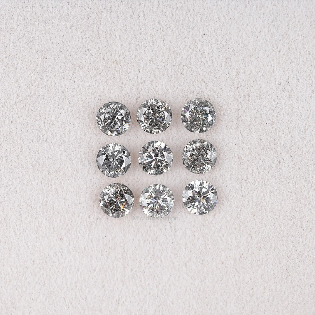2.97 CT Round Brilliant Cut Salt & Pepper Diamond