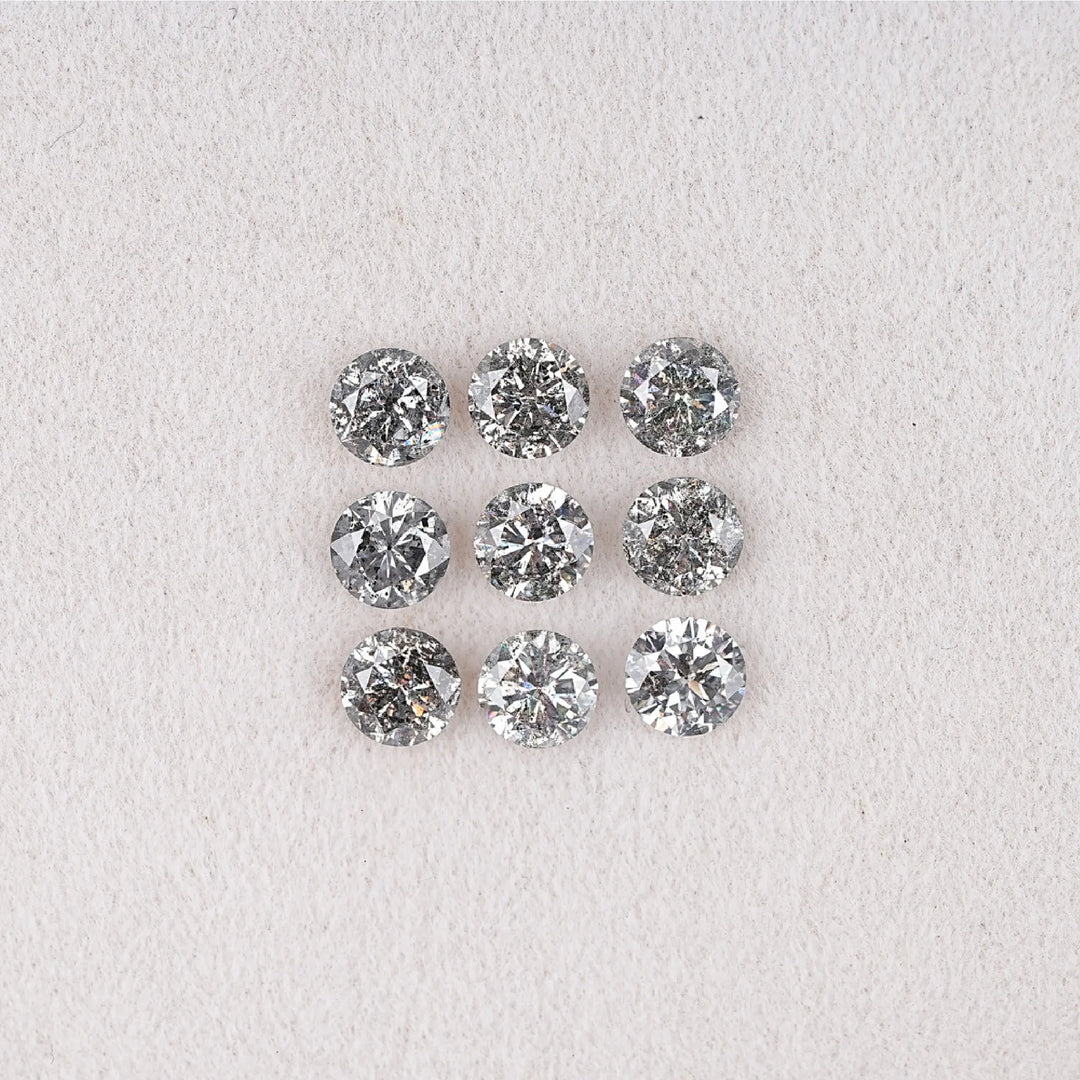 2.97 CT Round Brilliant Cut Salt & Pepper Diamond