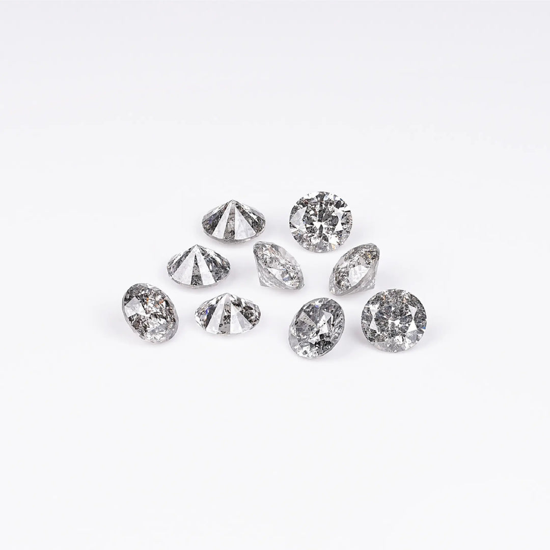 2.97 CT Round Brilliant Cut Salt & Pepper Diamond