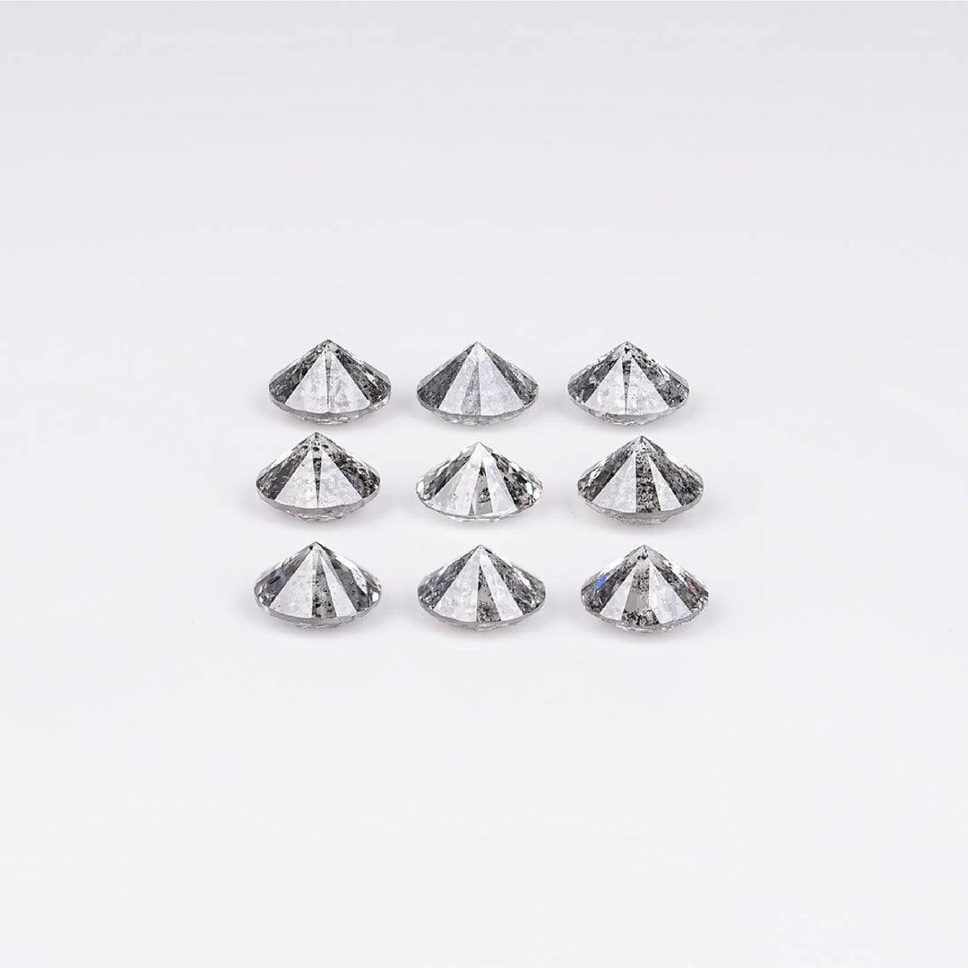 2.97 CT Round Brilliant Cut Salt & Pepper Diamond