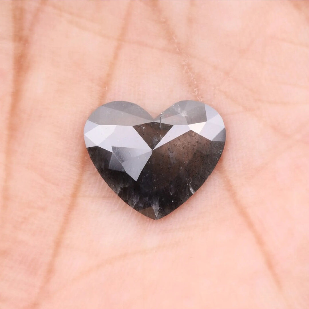 2.98 CT Salt And Pepper Heart Shape Diamond