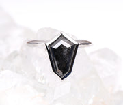 shield cut diamond ring