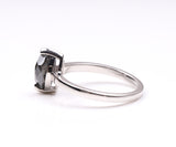 Marquise Cut Salt and Pepper Diamond Solitaire Ring