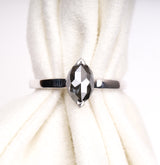 Marquise Cut Salt and Pepper Diamond Solitaire Ring