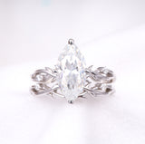 Marquise Vine-Inspired Bridal Ring Set