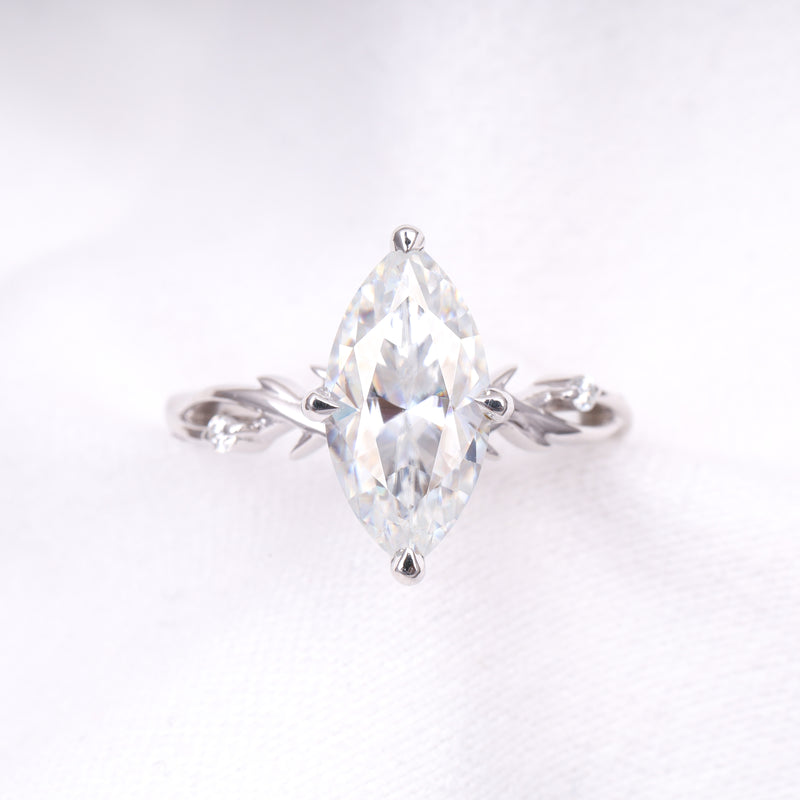 Nature-Inspired Marquise Solitaire Ring