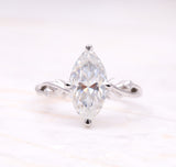 Nature-Inspired Marquise Solitaire Ring