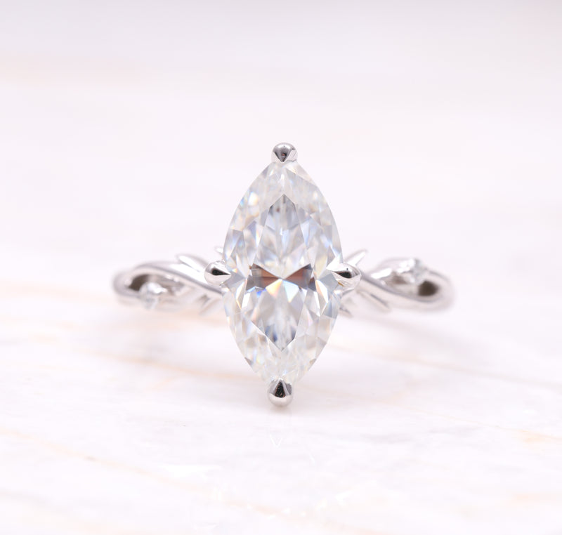 Nature-Inspired Marquise Solitaire Ring