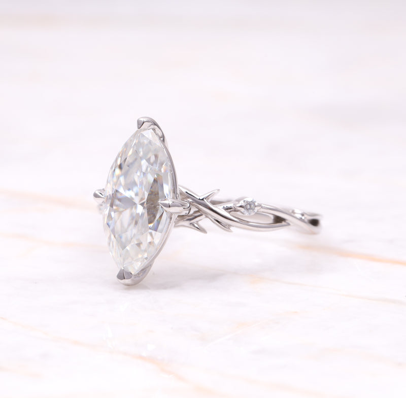 Nature-Inspired Marquise Solitaire Ring