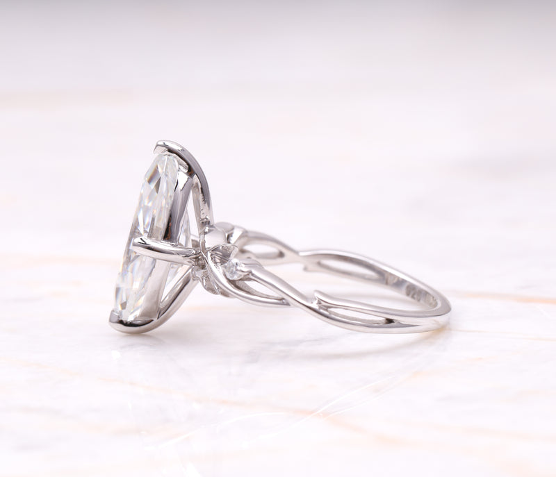 Nature-Inspired Marquise Solitaire Ring