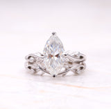 Marquise Vine-Inspired Bridal Ring Set