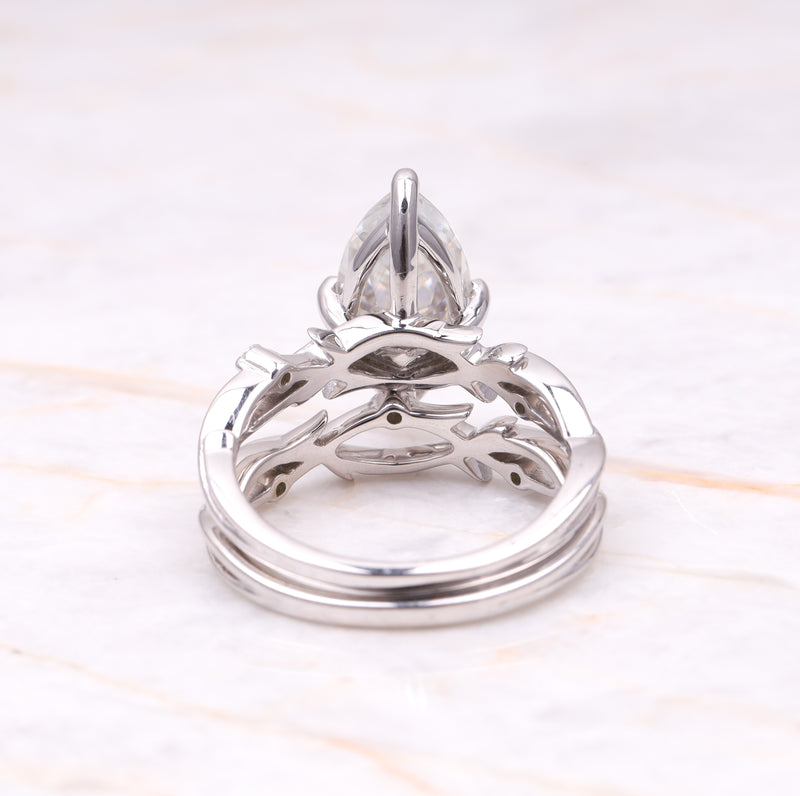 Marquise Vine-Inspired Bridal Ring Set