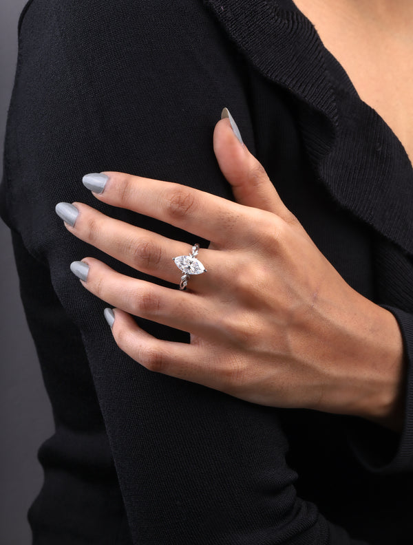 Nature-Inspired Marquise Solitaire Ring