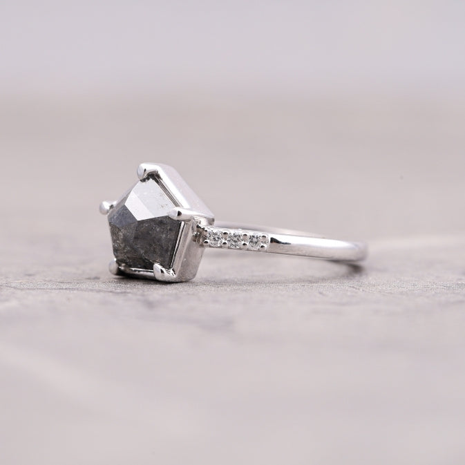 Diamond Pentagon Engagement Ring